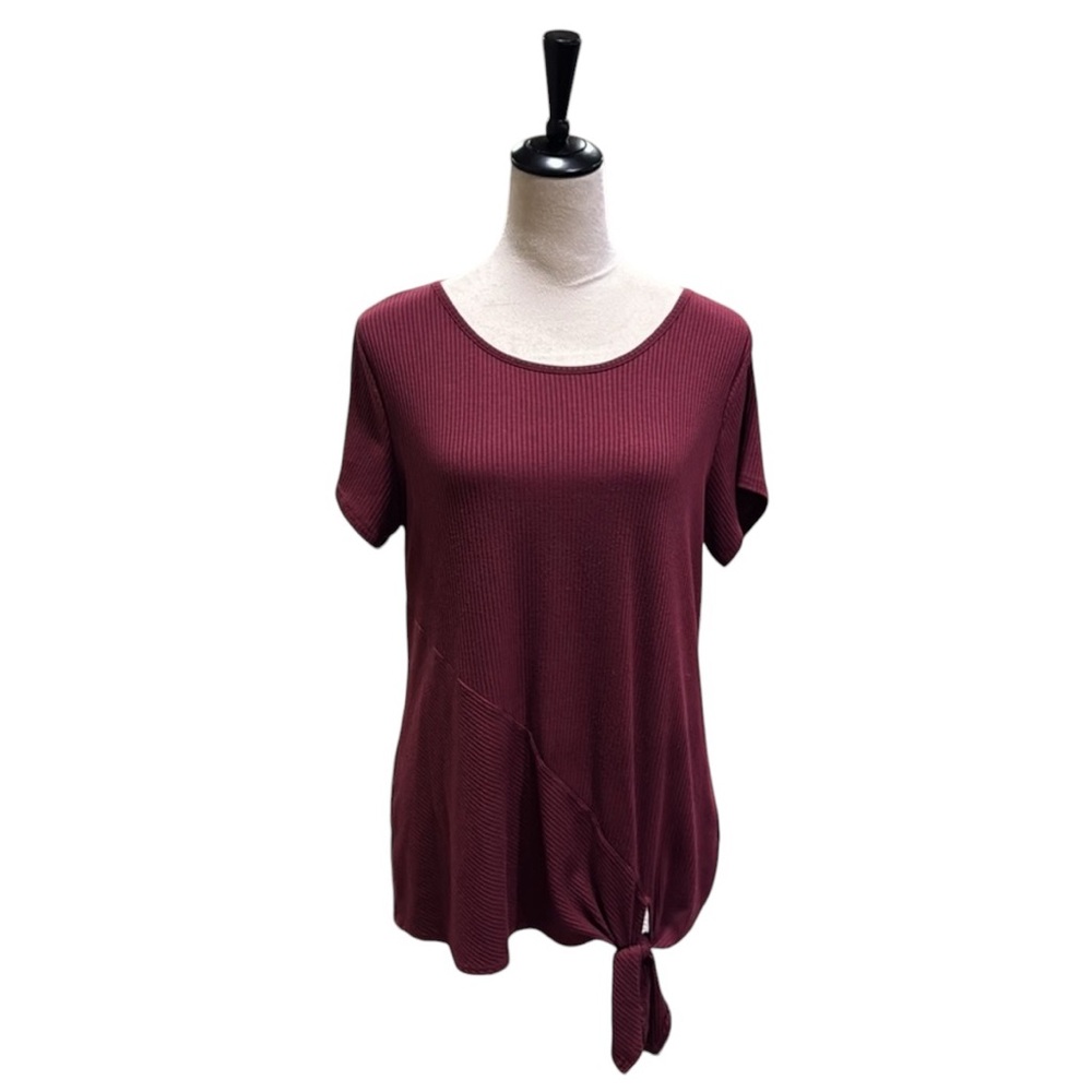 Apt 9 Burgundy Ribbed Blouse